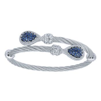 1.24 ct - Bangle
 925 Silver/stainless Steel And Sapphire /BG3335MXJSB-IGCD