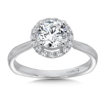 Classic Elegance Collection Halo Engagement Ring in 14K White Gold with Platinum Head (0.19ct. tw.) /CR356W