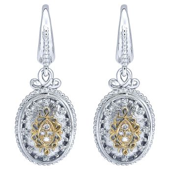 0.06 ct - Earrings
 925 Silver/18k Yellow Gold Diamond Drop /EG11080MY5JJ-IGCD