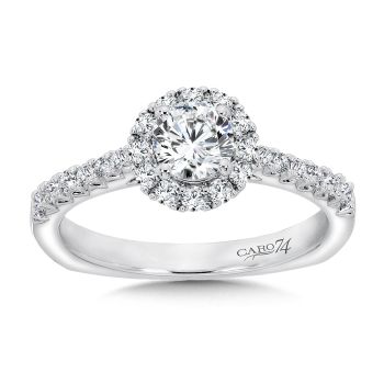 Classic Elegance Collection Halo Engagement Ring in 14K White Gold (0.35ct. tw.) /CR412W