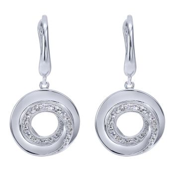 925 Silver White Sapphire Drop Earrings EG12103SVJWS