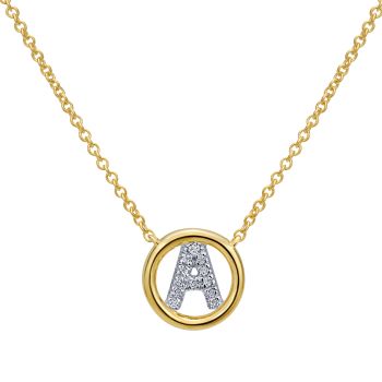 0.05 ct Diamond Initial Necklace Set in 14KT Yellow Gold NK4522A-Y45JJ