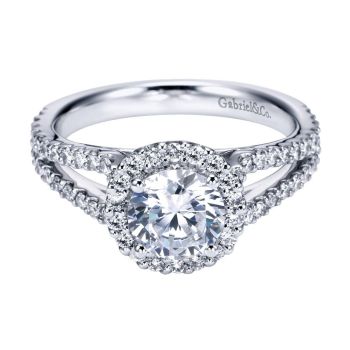 14K White Gold 0.70 ct Diamond Criss Cross Engagement Ring Setting ER7257W44JJ