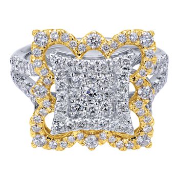 1.21 ct F-G SI Diamond Fashion Ladie's Ring In 18K Two Tone LR50285M84JJ