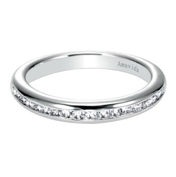 0.31 ct F-G SI Diamond Straight Wedding Band In 18K White Gold WB9154W83JJ