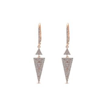 0.51 ct - Earrings
 14k Pink Gold Diamond Drop /EG12875K45JJ-IGCD