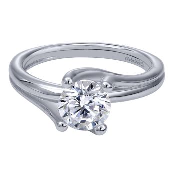 Bypass Round Solitaire Mounting in 14k White Gold - ER10257W4JJJ