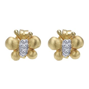 14k Yellow/white Gold Diamond Stud Earrings 0.02 ct EG9868M45JJ