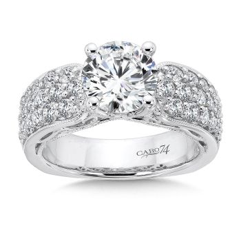 Engagement Ring With Side Stones in 14K White Gold with Platinum Head (1.21ct. tw.) /CR567W