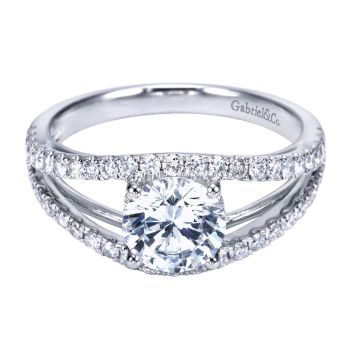 14K White Gold 0.55 ct Diamond Split Shank Engagement Ring Setting ER7726W44JJ