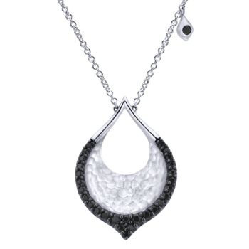  Black Spset inel Fashion Necklace set in 925 Silver NK4780SVJBS
