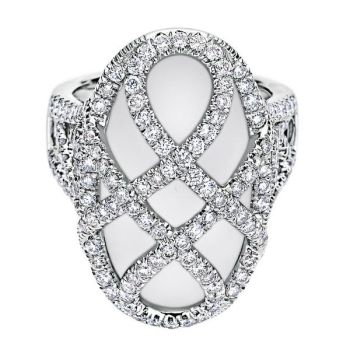1.88 ct F-G SI Diamond Rock Crystal Fashion Ladie's Ring In 18k White Gold LR50118W84CL