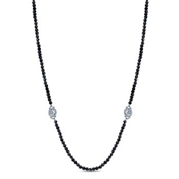 46.33 ct - Necklace
 925 Silver Black Spinel Diamond By The Yard /NK3492SVJBS-IGCD