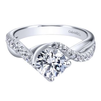 14K White Gold 0.28 ct Diamond Bypass Engagement Ring Setting ER10258W44JJ