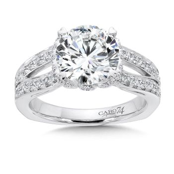 Grand Opulance Collection Split Shank Engagement Ring in 14K White Gold (0.53ct. tw.) /CR398W