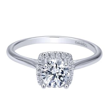 14K White Gold 0.06 ct Diamond Criss Cross Engagement Ring Setting ER10986W44JJ