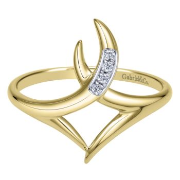 0.02 ct F-G SI Diamond Hamsah Ladie's Ring In 14K Yellow Gold LR50535Y45JJ