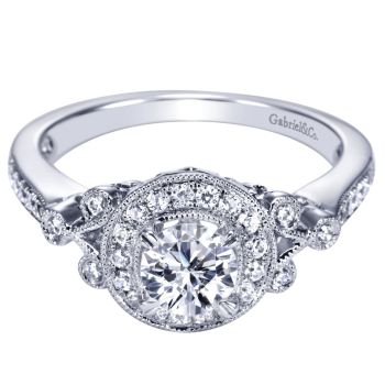 Gabriel & Co Platinum 0.27ct diamond ring 
