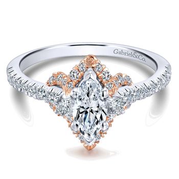0.84 ct - Pre-Set Engagement Ring
 14k White & Pink Gold Diamond Halo /ER912225M2T44JJ.CSD3-IGCD