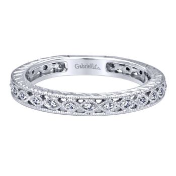 0.08 ct F-G SI Diamond Stackable Ladie's Ring In 14K White Gold LR4797W44JJ