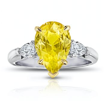 Sapphire Pear 4.76ct Yellow Ring
