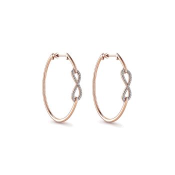 0.39 ct - Earrings
 14k Pink Gold Diamond Classic Hoop /EG12899K45JJ-IGCD