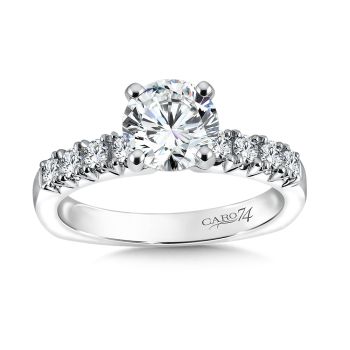 Classic Elegance Collection Diamond Engagement Ring With Side Stones in 14K White Gold and Platinum Head (0.31ct. tw.) /CR181W