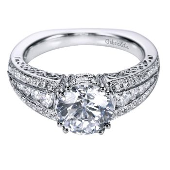 14K White Gold 0.45 ct Diamond Straight Engagement Ring