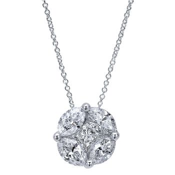 0.95 ct - Necklace
 14k White Gold Diamond Fashion /NK2300W44JJ-IGCD