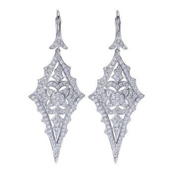 18k White Gold Diamond Drop Earrings 1.30 ct EG12341W84JJ