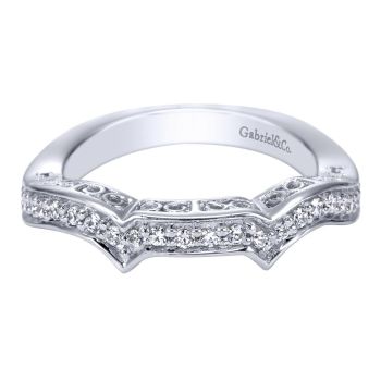 0.21 ct F-G SI Diamond Curved Wedding Band In 14K White Gold WB5777W44JJ