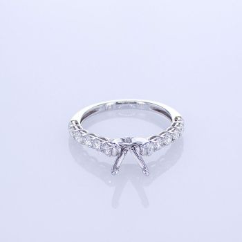 0.75CT 18KT WHITE GOLD ROUND DIAMOND ENGAGEMENT RING SETTING W/ 4 PRONGS KR14205XD100-1-IEBD