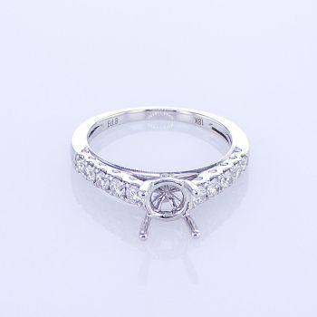 0.55CT 18KT WHITE GOLD ROUND DIAMOND ENGAGEMENT RING CHANNEL SETTING KR14216XD100-1-IEBD 