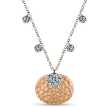 0.25 ct - Necklace
 14k White/pink Gold Diamond Fashion /NK4966T45JJ-IGCD