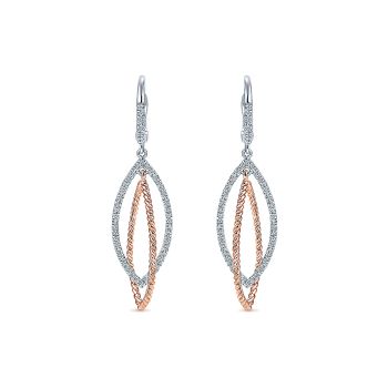 0.35 ct - Earrings
 14k White/pink Gold Diamond Drop /EG11376T45JJ-IGCD