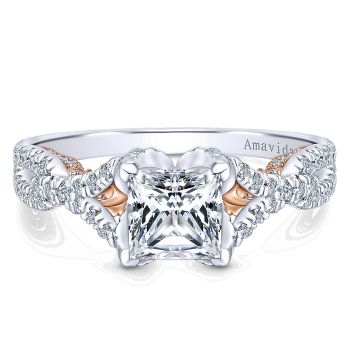 0.63 ct - Diamond Engagement Ring Set in 18k Two Tone - Split Shank /ER12987S4T83JJ-IGCD