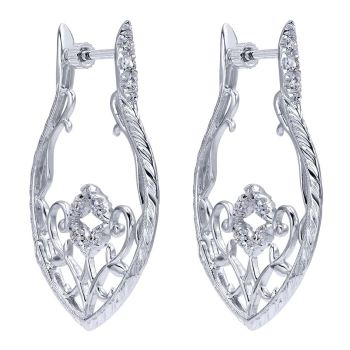 925 Silver White Sapphire Fancy Earrings EG12030SVJWS