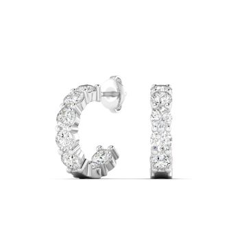 1.00Ct 14Kt Gold Lab Grown Diamond Round Hoops Earrings E-F Color VS1 Clarity
