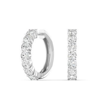 2.00Ct 14Kt Gold Lab Grown Diamond Classic Round Hoops Earrings E-F Color VS1 Clarity