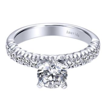 Gabriel & Co 18K White Gold 0.35 ct Diamond Straight Engagement Ring Setting ER6217W83JJ