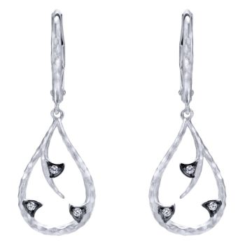 925 Silver White Sapphire Drop Earrings EG12547SVJWS