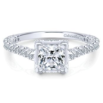 0.40 ct - Diamond Engagement Ring Set in 14k White Gold Straight Setting /ER12754S4W44JJ-IGCD