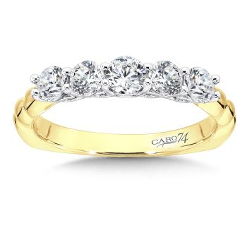 Diamond Wedding Band in 14K White and Yellow Gold (0.76ct. tw.) /CR570BWY