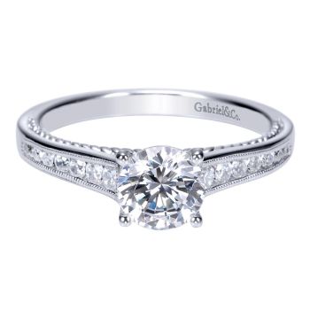 14K White Gold 0.25 ct Diamond Straight Engagement Ring