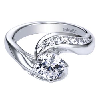 14K White Gold 0.55 ct Diamond Bypass Engagement Ring Setting ER4309W44JJ