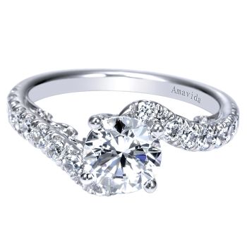 0.54 ct - Bypass Diamond Engagement Ring Set in 18k White Gold /ER9098W83JJ-IGCD