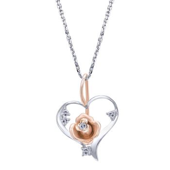 0.10 ct Diamond Heart Necklace set in 14KT Two Tone Gold NK1859T45JJ