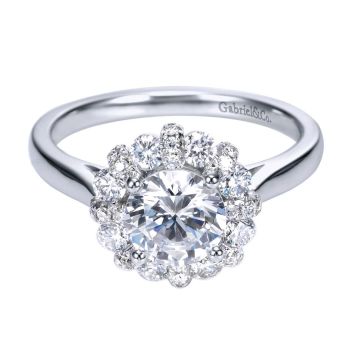 14K White Gold 0.50 ct Diamond Criss Cross Engagement Ring Setting ER7944W44JJ