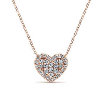 0.25 ct - Necklace
 14k Pink Gold Diamond Heart /NK5267K45JJ-IGCD