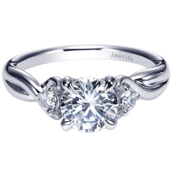 0.29 ct - Diamond Engagement Ring Set in 18k White Gold - Criss Cross /ER9108W83JJ-IGCD